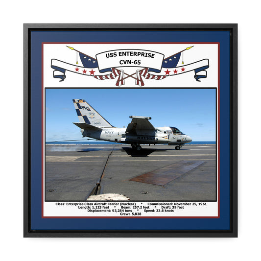 USS Enterprise CVN-65 Navy Floating Frame Photo Front View