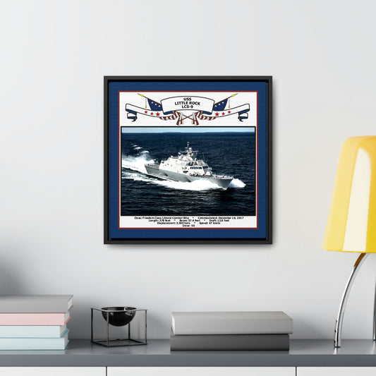 USS Little Rock LCS-9 Navy Floating Frame Photo Desk View