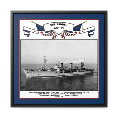 USS Tanner AGS-15 Navy Floating Frame Photo Front View