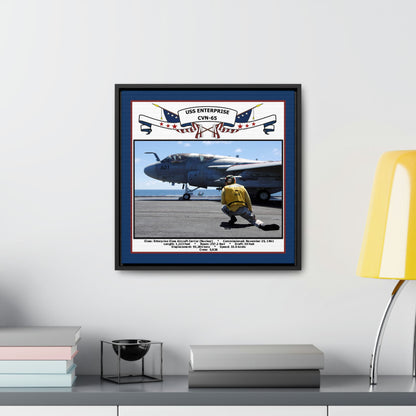 USS Enterprise CVN-65 Navy Floating Frame Photo Desk View
