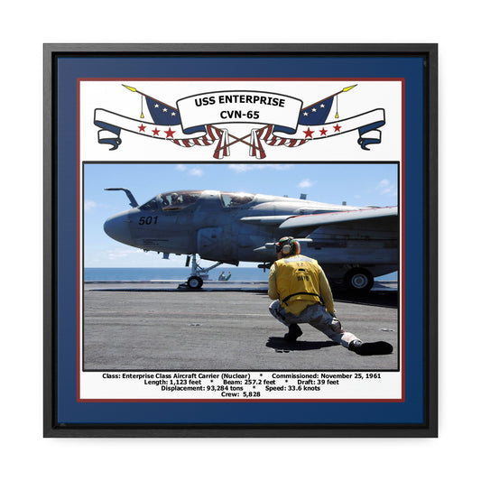 USS Enterprise CVN-65 Navy Floating Frame Photo Front View