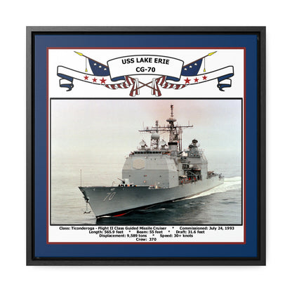 USS Lake Erie CG-70 Navy Floating Frame Photo Front View