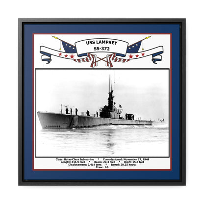 USS Lamprey SS-372 Navy Floating Frame Photo Front View