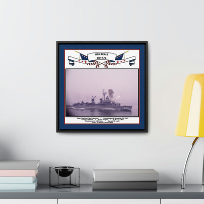 USS Beale DD-471 Navy Floating Frame Photo Desk View
