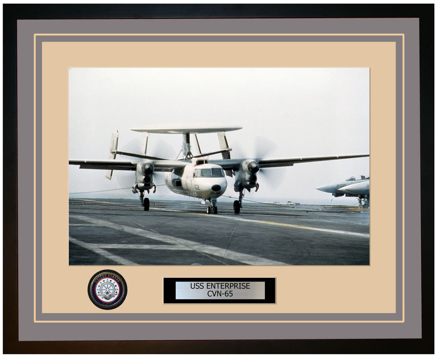 USS ENTERPRISE CVN-65 Framed Navy Ship Photo Grey