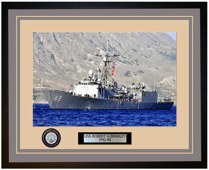 USS ROBERT G BRADLEY FFG-49 Framed Navy Ship Photo Grey