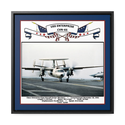 USS Enterprise CVN-65 Navy Floating Frame Photo Front View