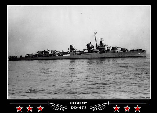 USS Guest DD-472 Canvas Photo Print