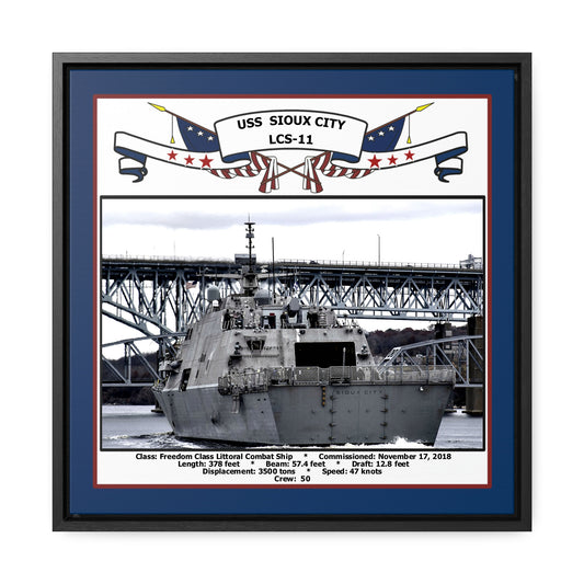 USS Sioux City LCS-11 Navy Floating Frame Photo Front View