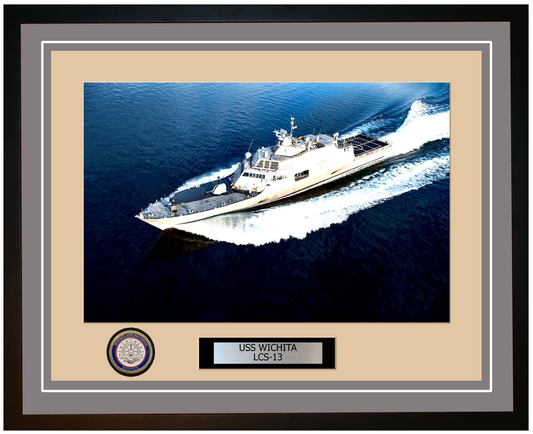 USS Wichita LCS-13 Framed Navy Ship Photo Grey