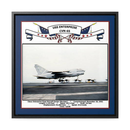 USS Enterprise CVN-65 Navy Floating Frame Photo Front View