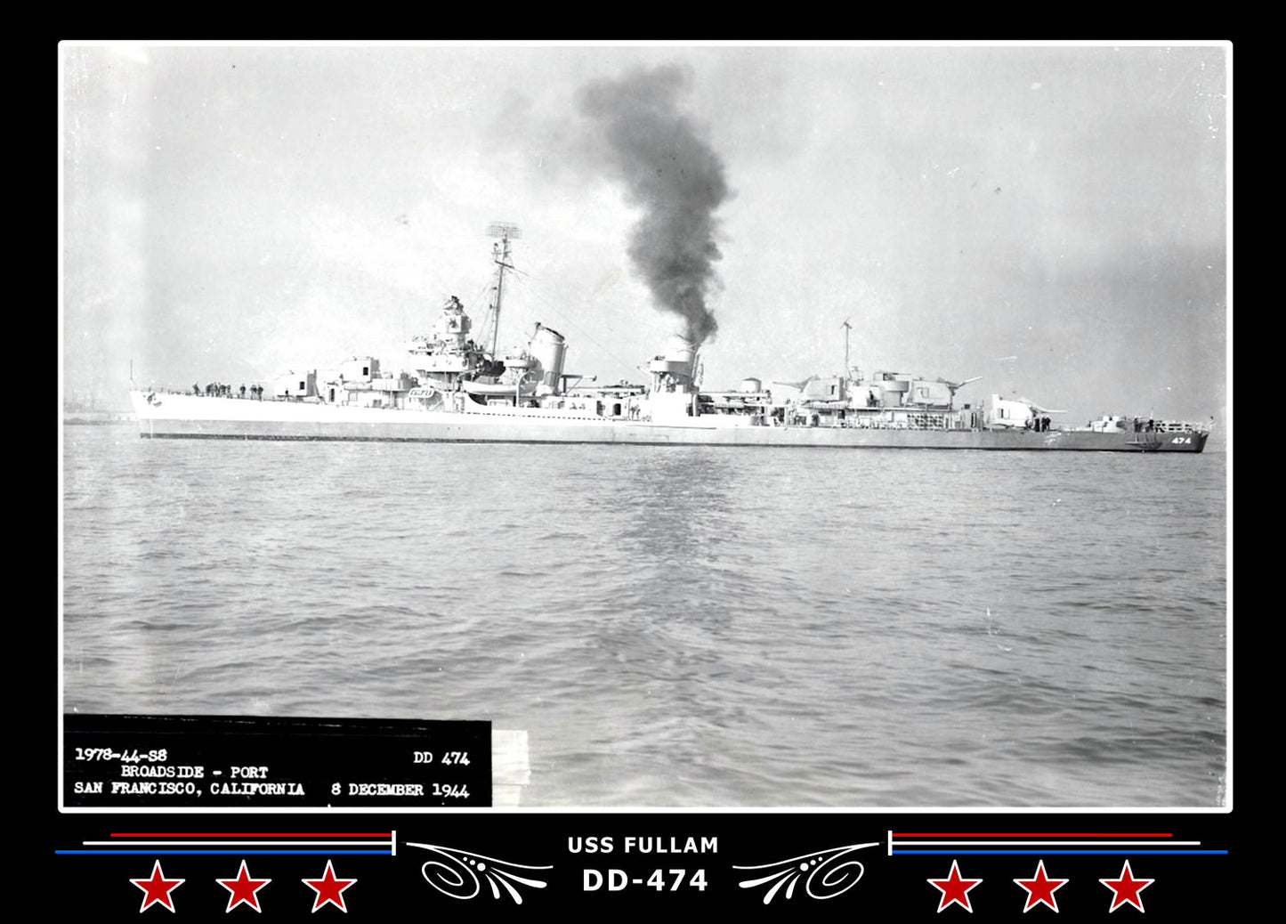 USS Fullam DD-474 Canvas Photo Print