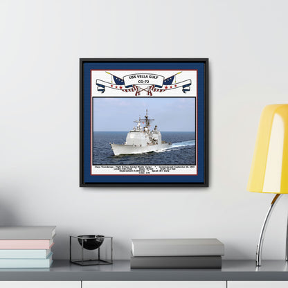 USS Vella Gulf CG-72 Navy Floating Frame Photo Desk View