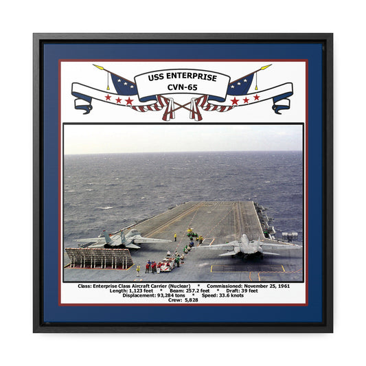 USS Enterprise CVN-65 Navy Floating Frame Photo Front View