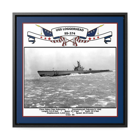 USS Loggerhead SS-374 Navy Floating Frame Photo Front View