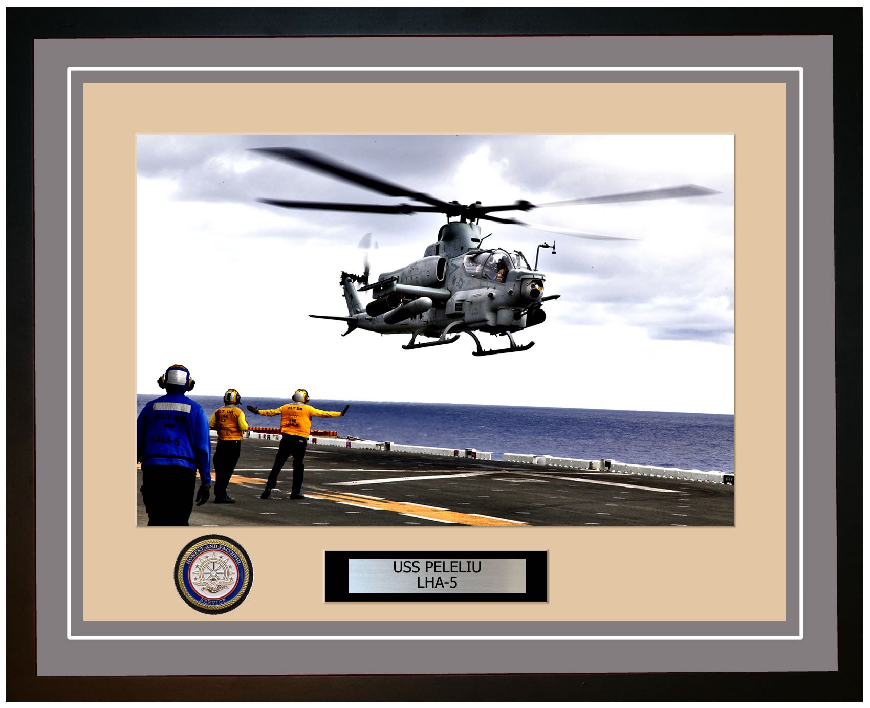 USS Peleliu LHA-5 Framed Navy Ship Photo Grey