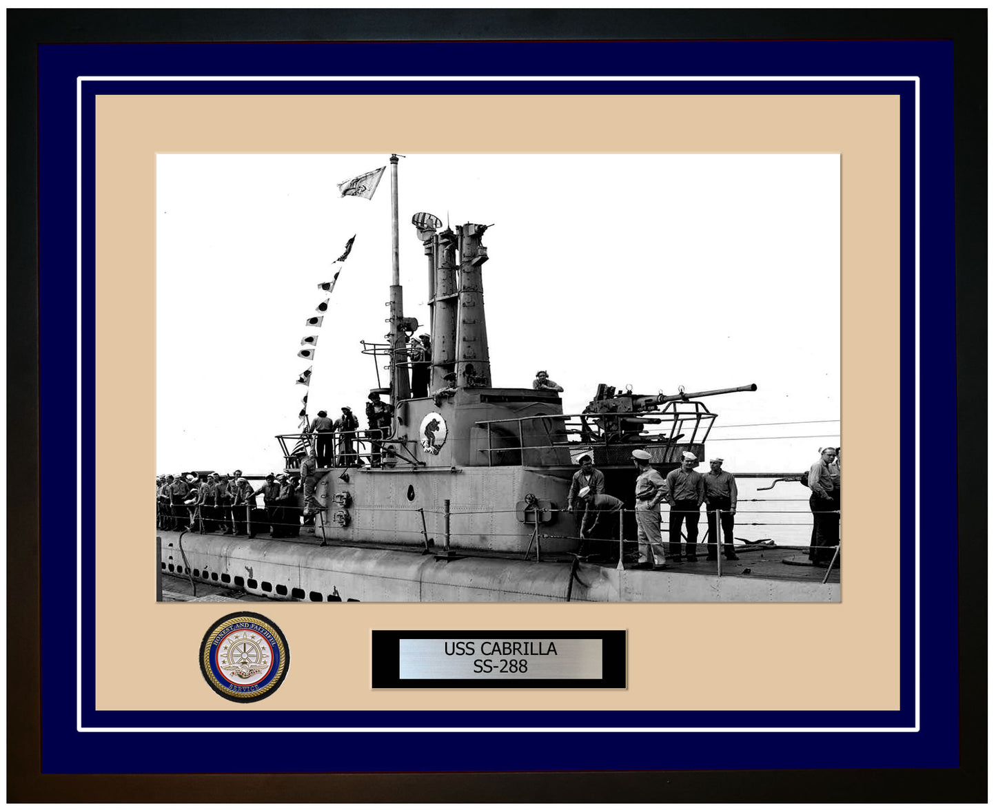 USS Cabrilla SS-288 Framed Navy Ship Photo Blue