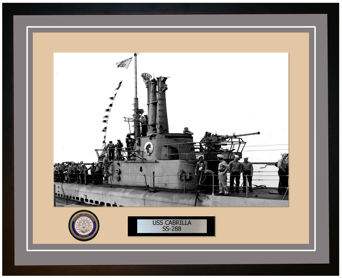 USS Cabrilla SS-288 Framed Navy Ship Photo Grey