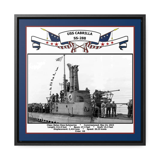 USS Cabrilla SS-288 Navy Floating Frame Photo Front View
