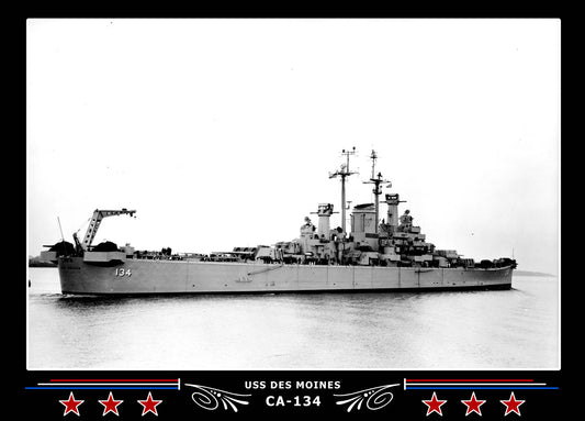 USS Des Moines CA-134 Canvas Photo Print