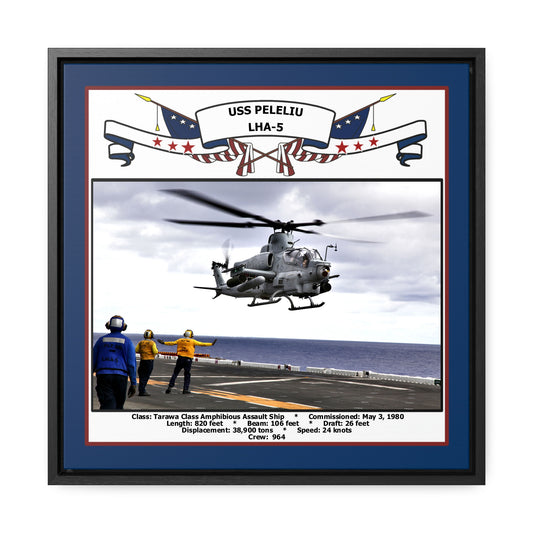 USS Peleliu LHA-5 Navy Floating Frame Photo Front View