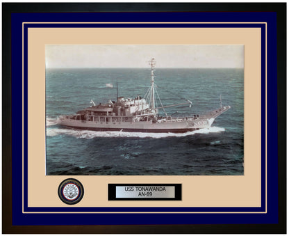 USS TONAWANDA AN-89 Framed Navy Ship Photo Blue