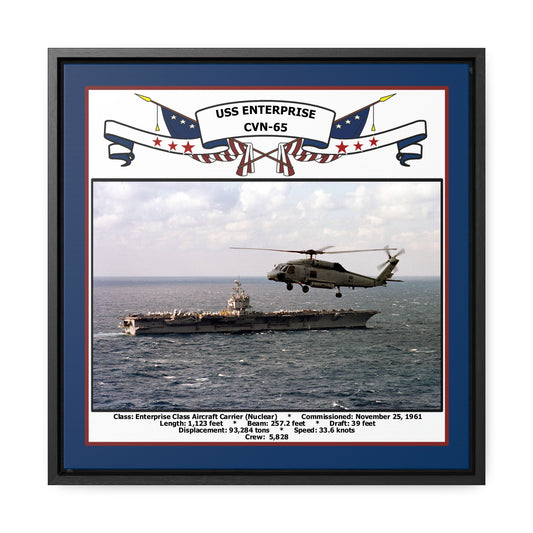 USS Enterprise CVN-65 Navy Floating Frame Photo Front View