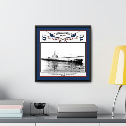 USS Loggerhead SS-374 Navy Floating Frame Photo Desk View