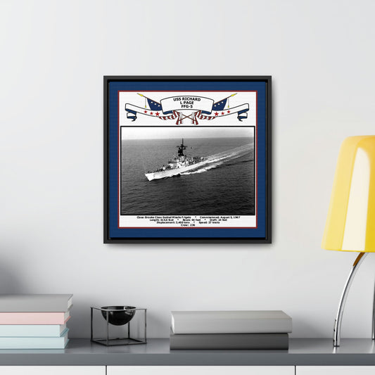 USS Richard L Page FFG-5 Navy Floating Frame Photo Desk View