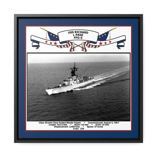 USS Richard L Page FFG-5 Navy Floating Frame Photo Front View