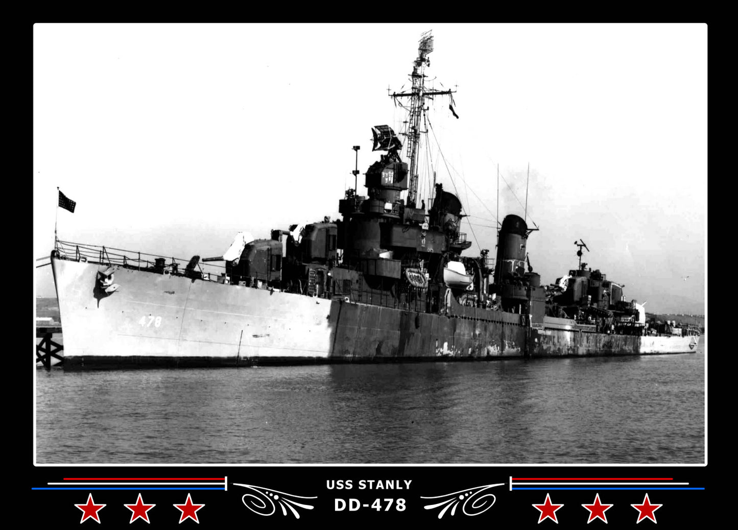 USS Stanly DD-478 Canvas Photo Print