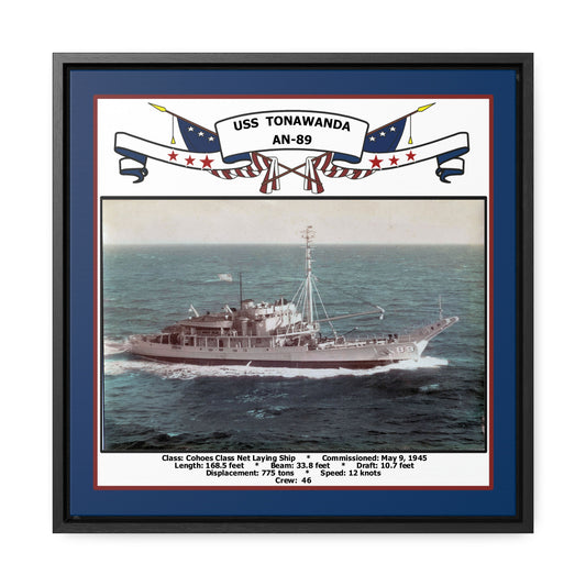 USS Tonawanda AN-89 Navy Floating Frame Photo Front View
