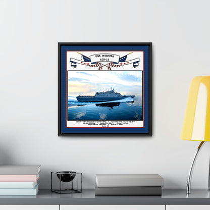 USS Wichita LCS-13 Navy Floating Frame Photo Desk View