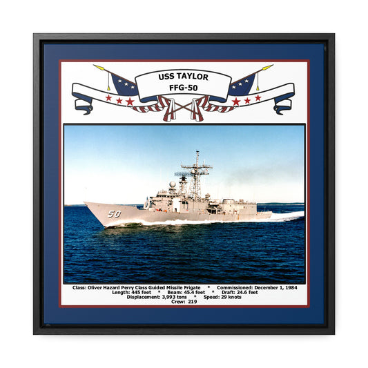 USS Taylor FFG-50 Navy Floating Frame Photo Front View