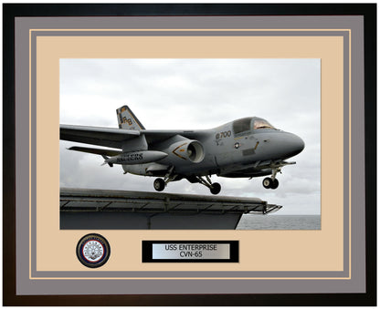 USS ENTERPRISE CVN-65 Framed Navy Ship Photo Grey