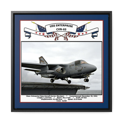 USS Enterprise CVN-65 Navy Floating Frame Photo Front View