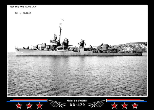 USS Stevens DD-479 Canvas Photo Print