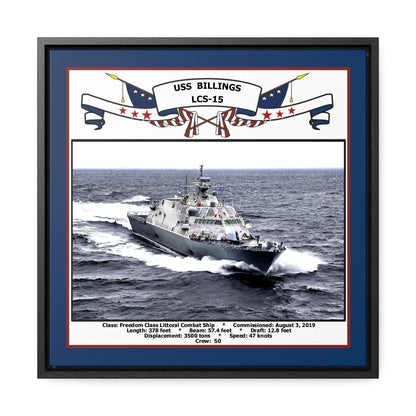 USS Billings LCS-15 Navy Floating Frame Photo Front View