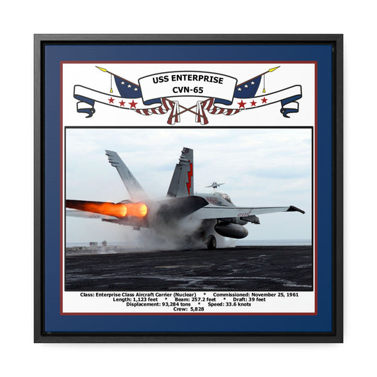 USS Enterprise CVN-65 Navy Floating Frame Photo Front View
