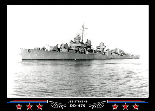 USS Stevens DD-479 Canvas Photo Print