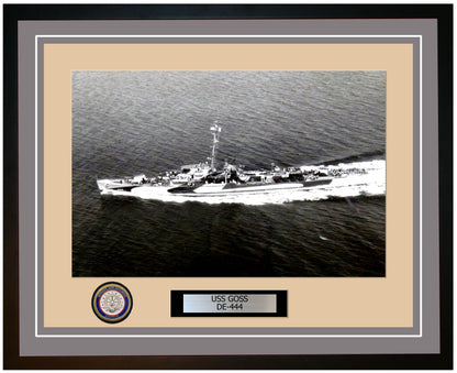 USS Goss DE-444 Framed Navy Ship Photo Grey