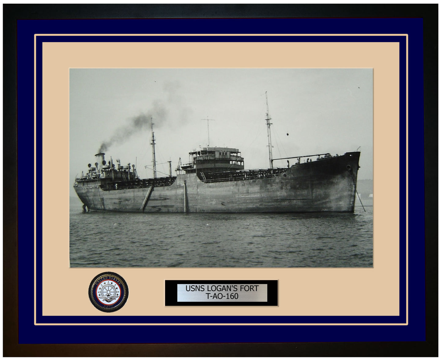 USS LOGANS-FORT T-AO-160 Framed Navy Ship Photo Blue