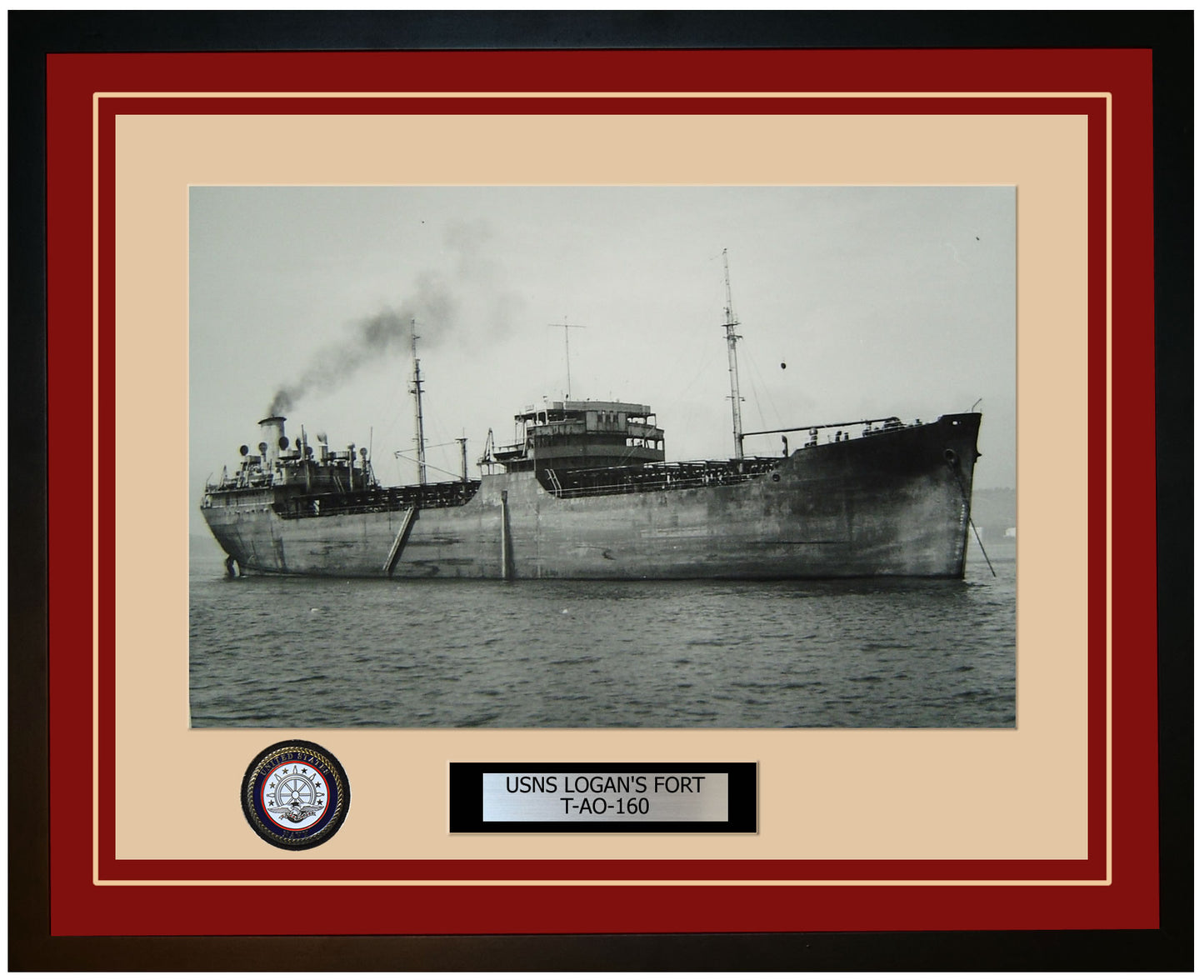 USS LOGANS-FORT T-AO-160 Framed Navy Ship Photo Burgundy