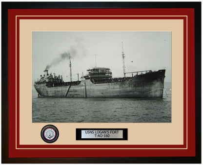 USS LOGANS-FORT T-AO-160 Framed Navy Ship Photo Burgundy