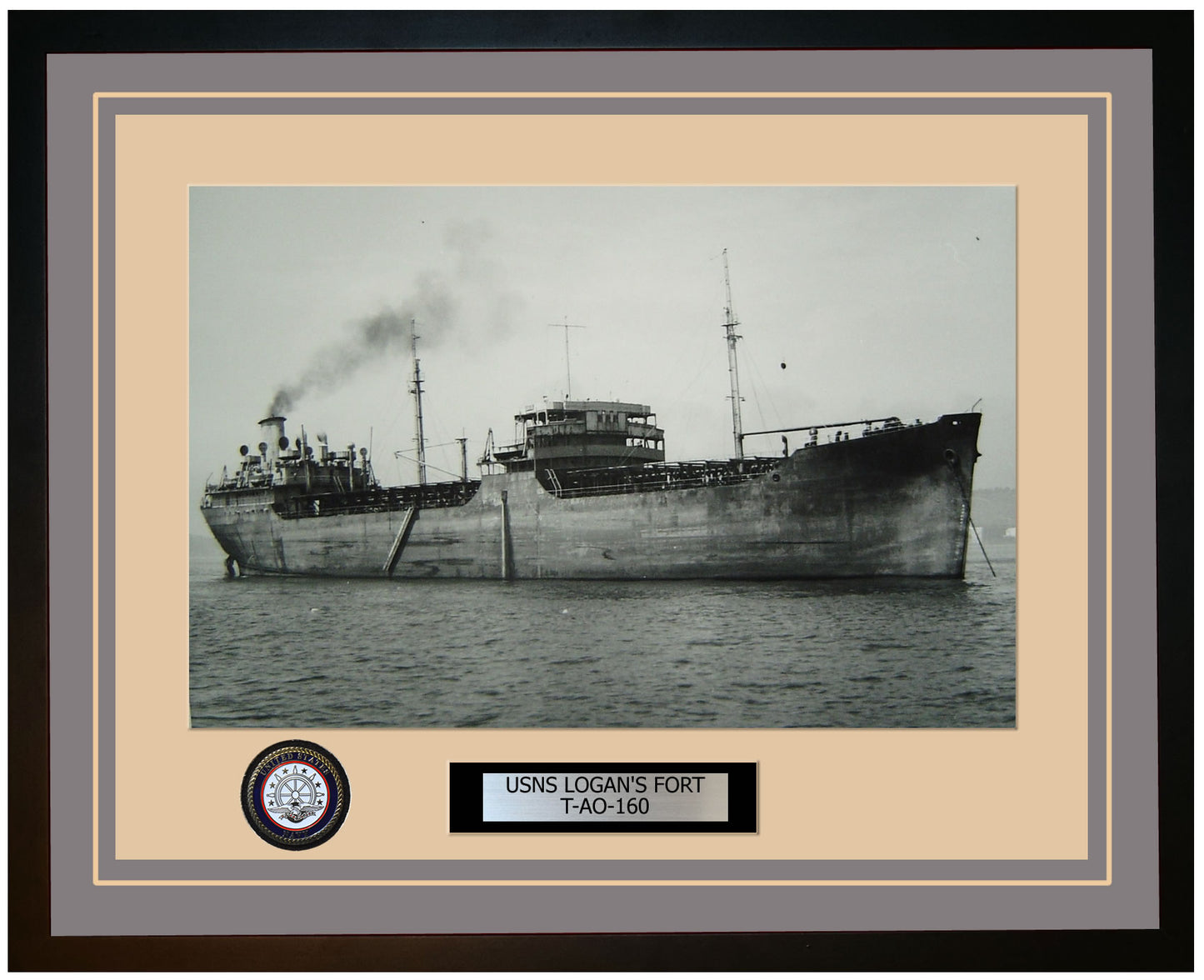 USS LOGANS-FORT T-AO-160 Framed Navy Ship Photo Grey
