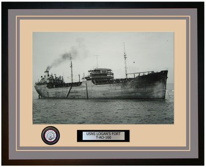 USS LOGANS-FORT T-AO-160 Framed Navy Ship Photo Grey