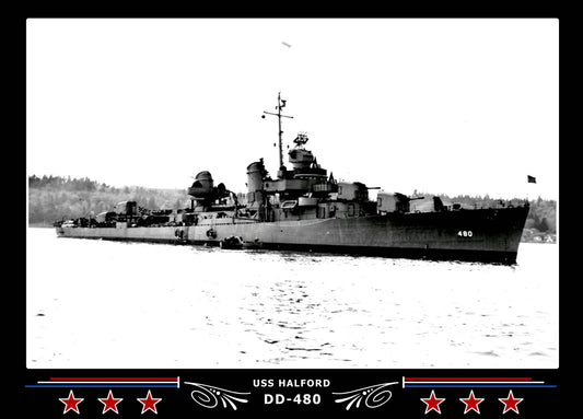 USS Halford DD-480 Canvas Photo Print