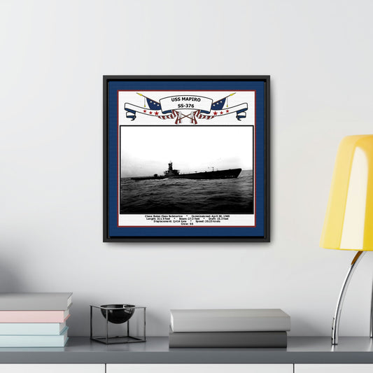 USS Mapiro SS-376 Navy Floating Frame Photo Desk View
