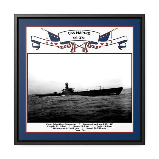 USS Mapiro SS-376 Navy Floating Frame Photo Front View