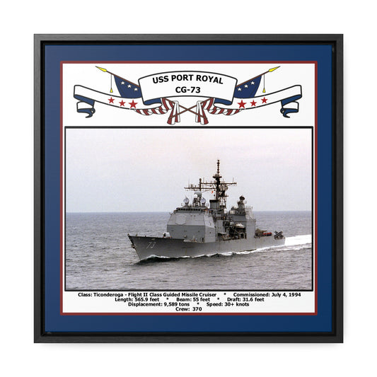 USS Port Royal CG-73 Navy Floating Frame Photo Front View